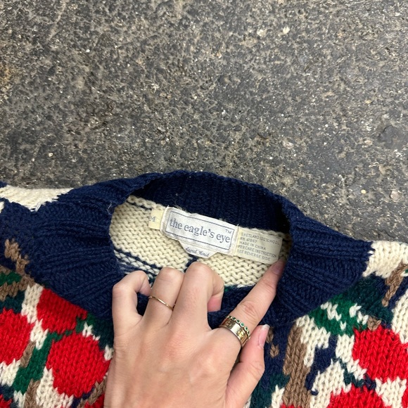 The Eagles Eye Knit Shetland Wool Vintage Sweater Women’s Medium Apple Tree - Picture 5 of 8